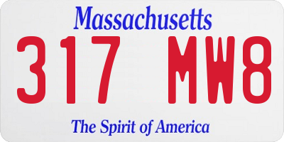 MA license plate 317MW8