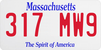 MA license plate 317MW9