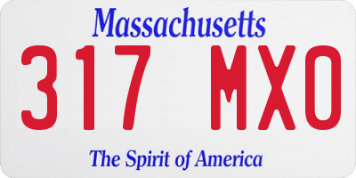 MA license plate 317MX0