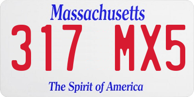 MA license plate 317MX5