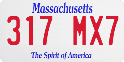 MA license plate 317MX7