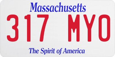 MA license plate 317MY0