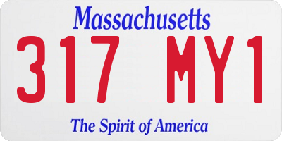 MA license plate 317MY1