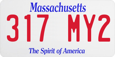 MA license plate 317MY2