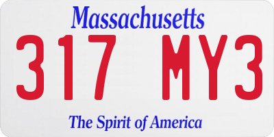 MA license plate 317MY3
