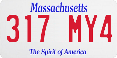 MA license plate 317MY4