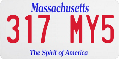 MA license plate 317MY5