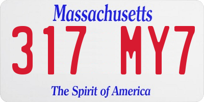 MA license plate 317MY7