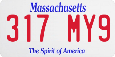 MA license plate 317MY9