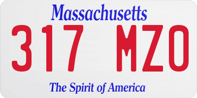 MA license plate 317MZ0