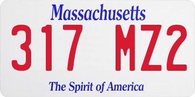 MA license plate 317MZ2