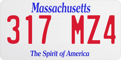 MA license plate 317MZ4