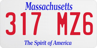 MA license plate 317MZ6
