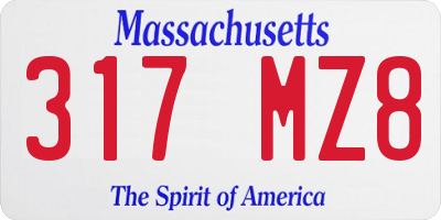 MA license plate 317MZ8