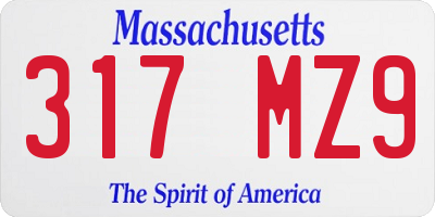MA license plate 317MZ9