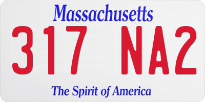 MA license plate 317NA2
