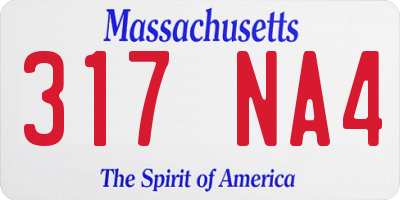 MA license plate 317NA4