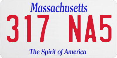 MA license plate 317NA5