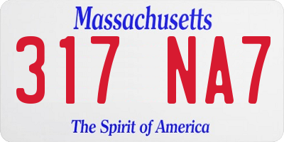 MA license plate 317NA7