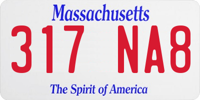 MA license plate 317NA8
