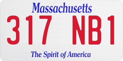 MA license plate 317NB1