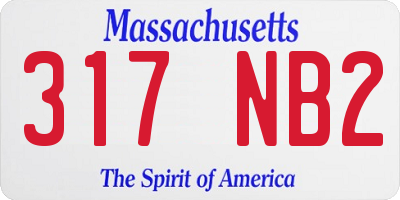 MA license plate 317NB2