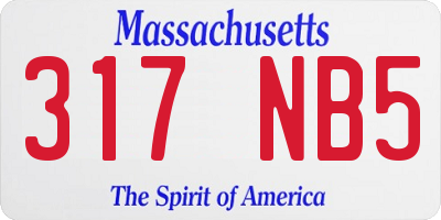 MA license plate 317NB5