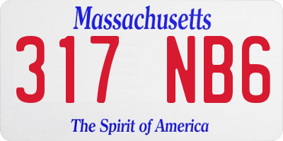 MA license plate 317NB6