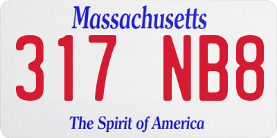 MA license plate 317NB8