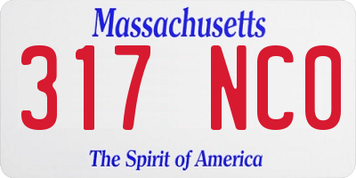 MA license plate 317NC0