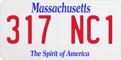 MA license plate 317NC1