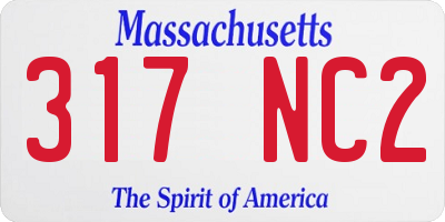 MA license plate 317NC2