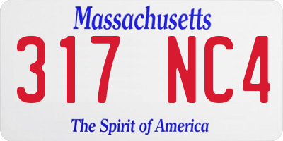 MA license plate 317NC4