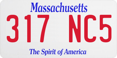 MA license plate 317NC5