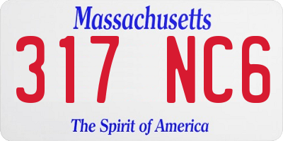 MA license plate 317NC6