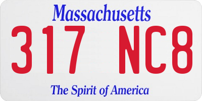 MA license plate 317NC8