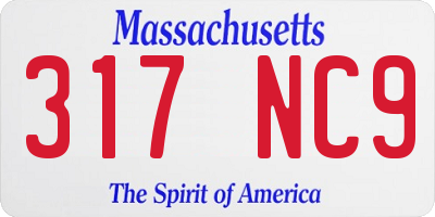 MA license plate 317NC9