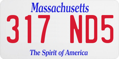 MA license plate 317ND5