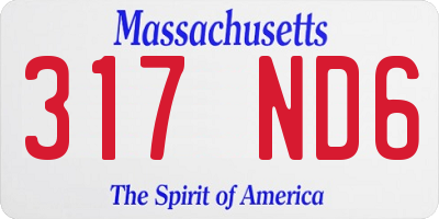 MA license plate 317ND6