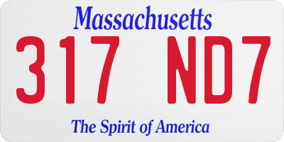 MA license plate 317ND7