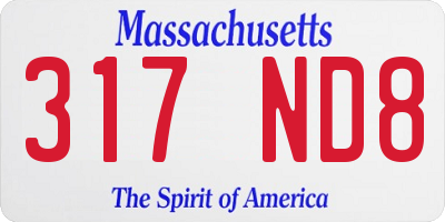 MA license plate 317ND8