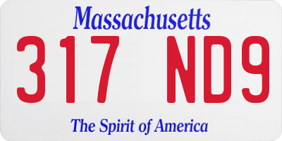 MA license plate 317ND9