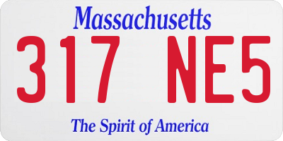 MA license plate 317NE5