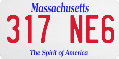 MA license plate 317NE6