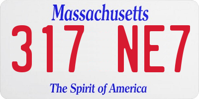 MA license plate 317NE7