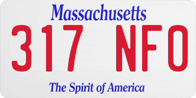 MA license plate 317NF0