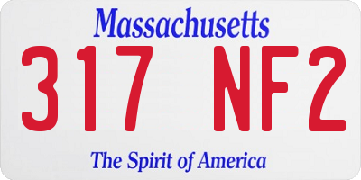 MA license plate 317NF2