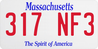 MA license plate 317NF3