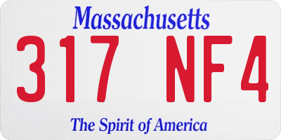 MA license plate 317NF4