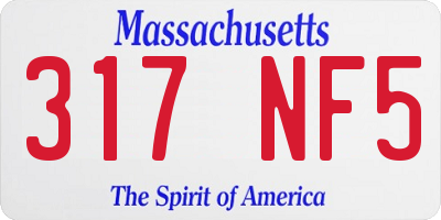 MA license plate 317NF5